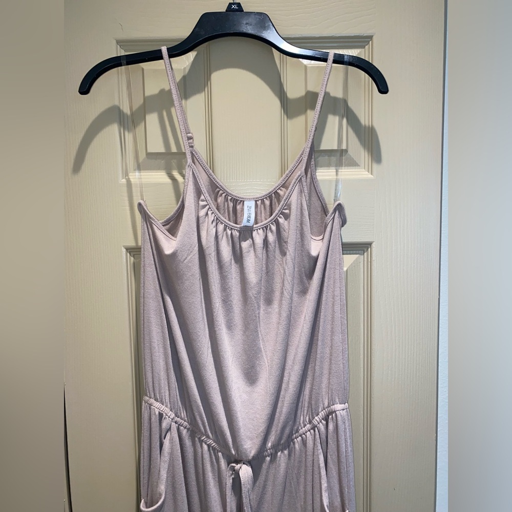Zenana Premium Wide Leg Jumpsuit Tan Size XL - Picture 7 of 8